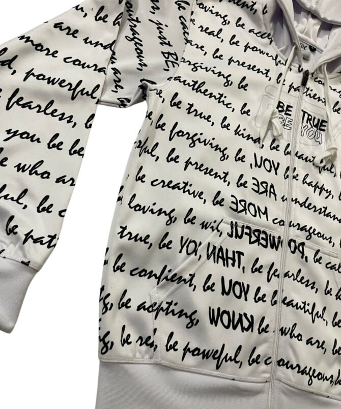BTBY Men’s All-Over Hoodie – “Be True Be You” Print - Image 2