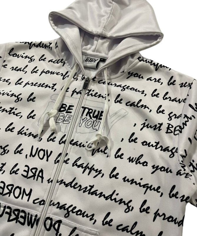 BTBY Men’s All-Over Hoodie – “Be True Be You” Print - Image 3